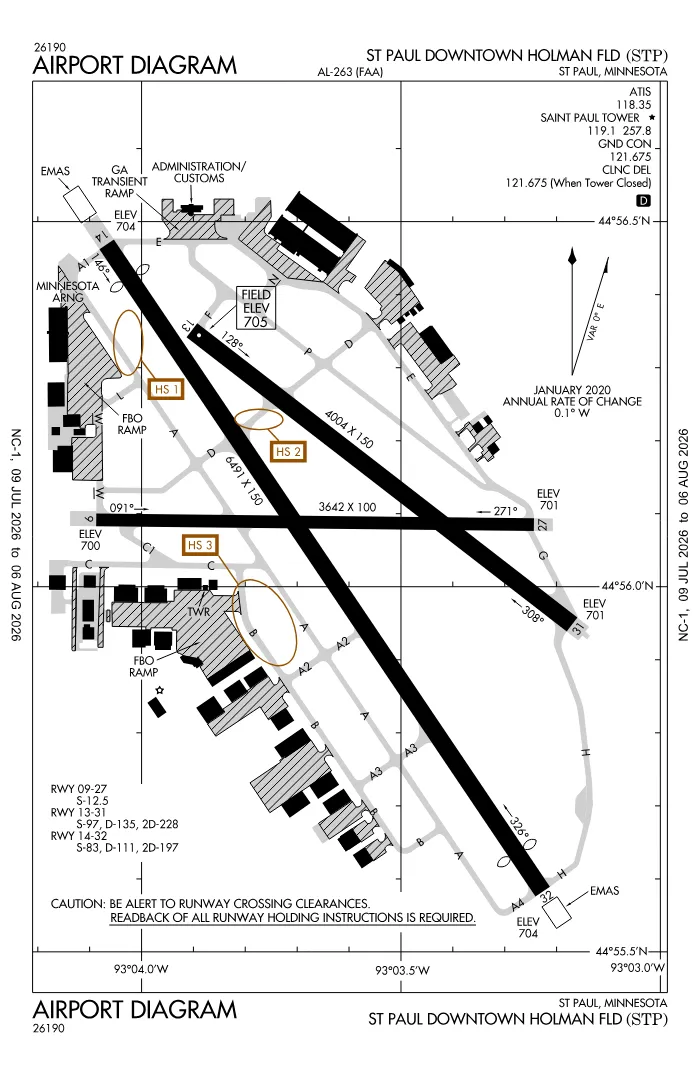 FAA airport diagram for KSTP