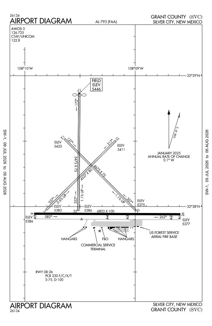 FAA airport diagram for KSVC
