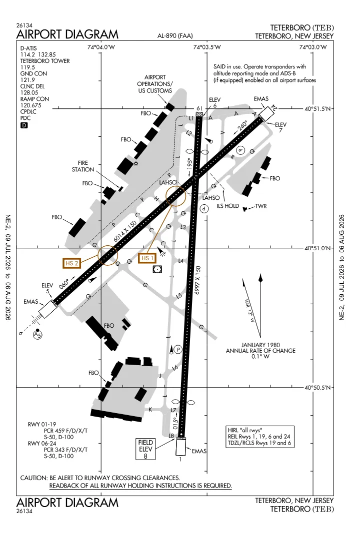 FAA airport diagram for KTEB