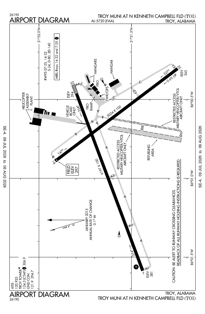 FAA airport diagram for KTOI
