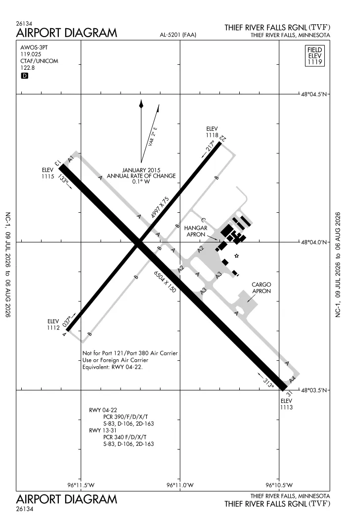 FAA airport diagram for KTVF