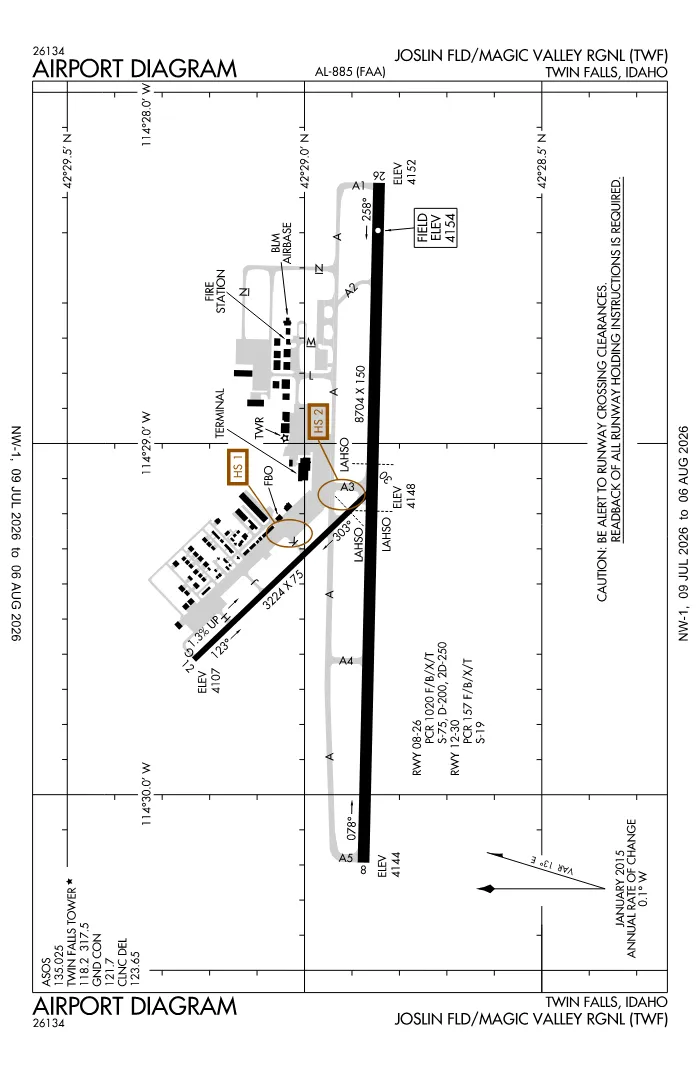 FAA airport diagram for KTWF