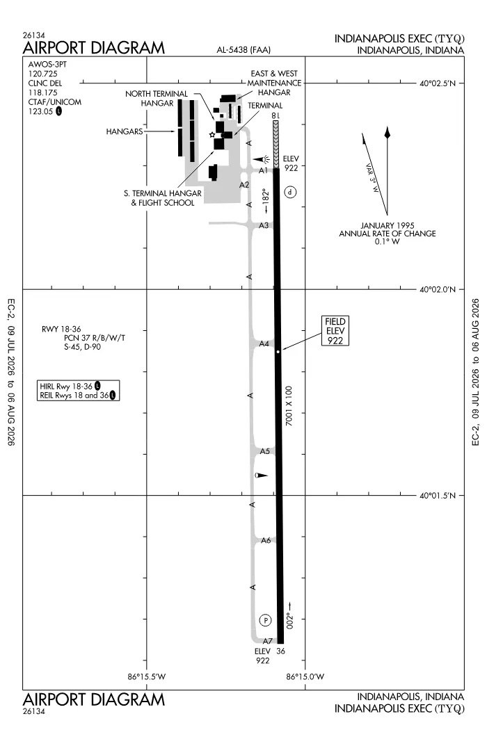 FAA airport diagram for KTYQ