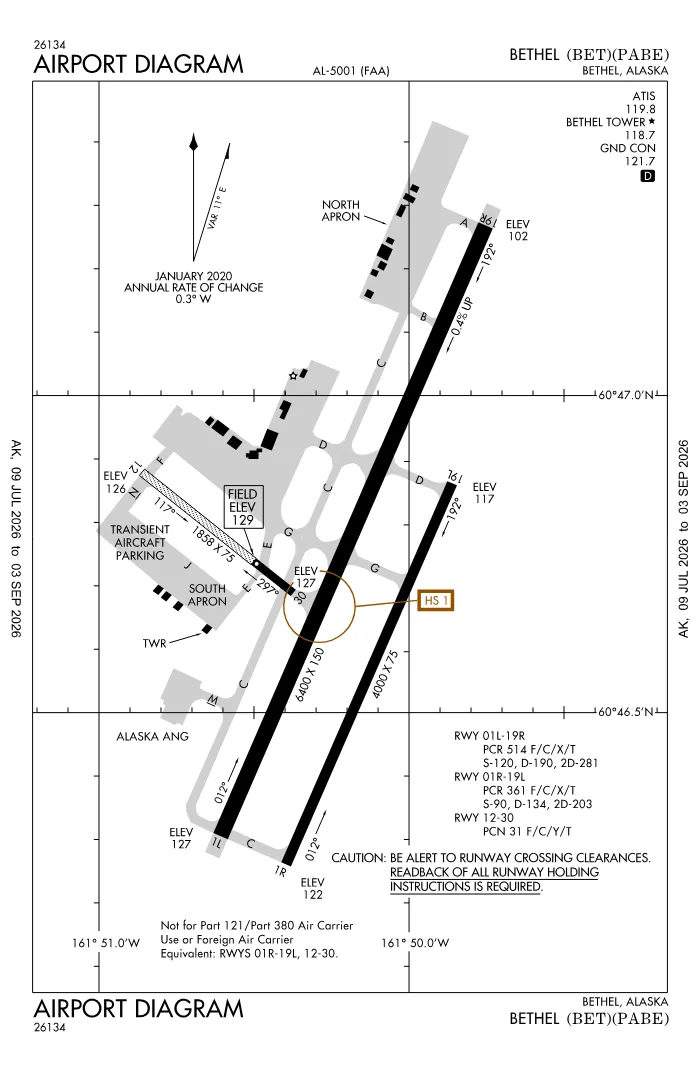 FAA airport diagram for PABE