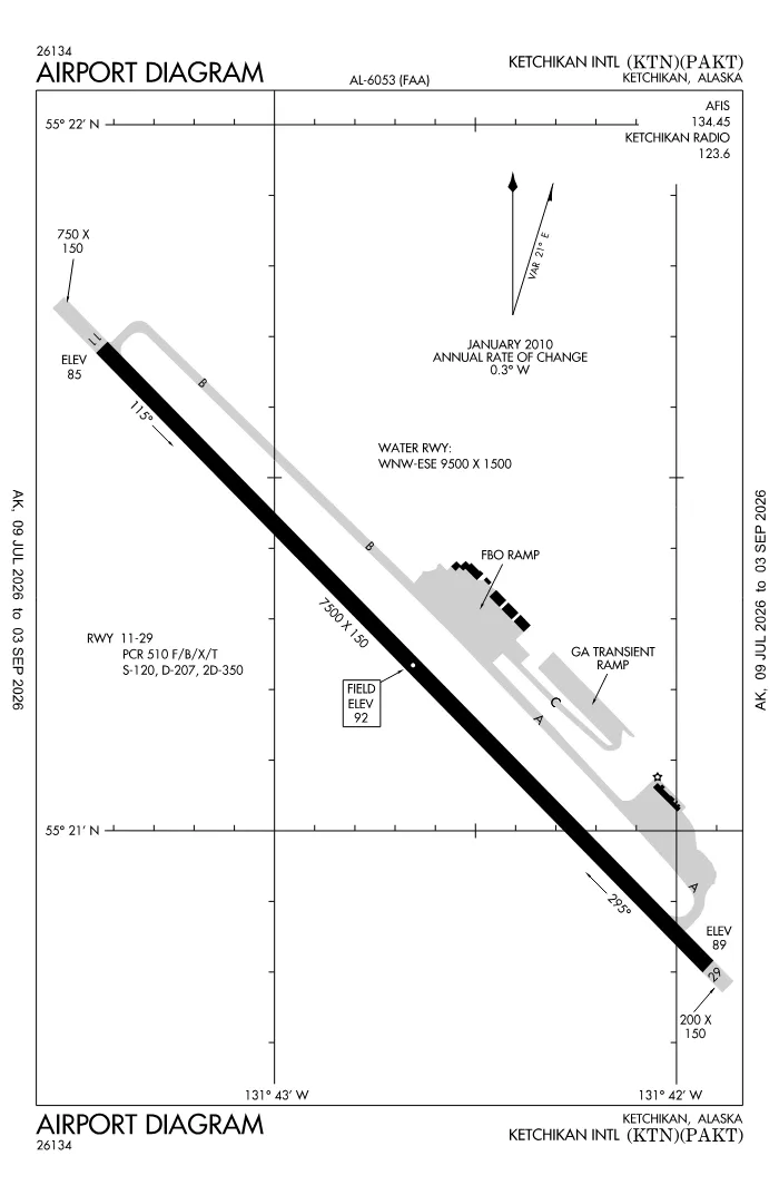 FAA airport diagram for PAKT